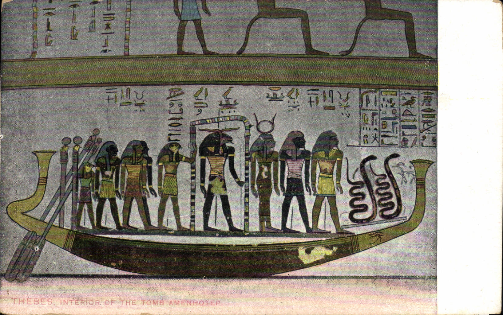 CPA Egypte Egypt Thebes Interior of the tomb Amenhoter