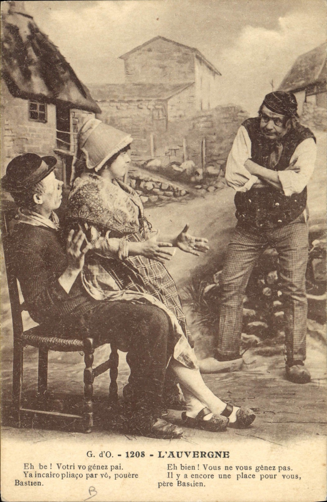 CPA Folklore L'AUVERGNE Eh bien! vous ne vous gênez pas. Il y a encore une place pour vous  père Bas