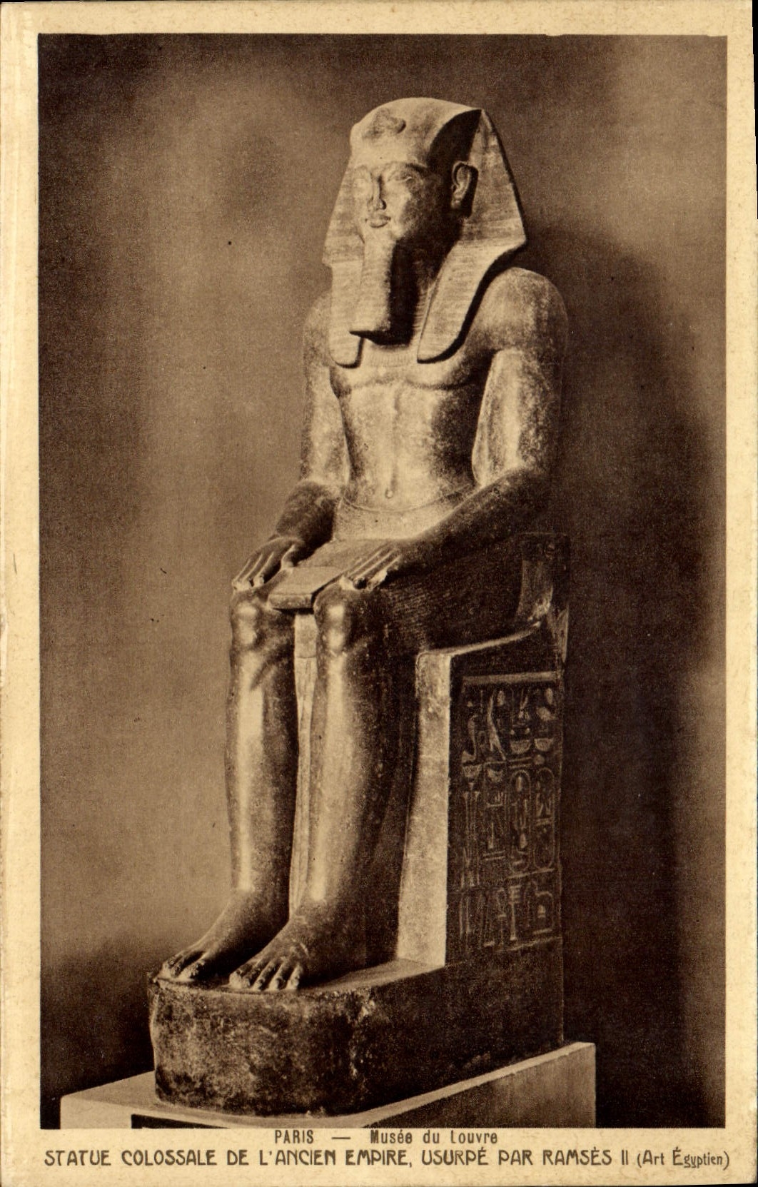 CPA Egypt Egypt PARIS Musée du Louvre STATUE COLOSSALE DE L'ANCIEN EMPIRE USURPE PAR RAMSES