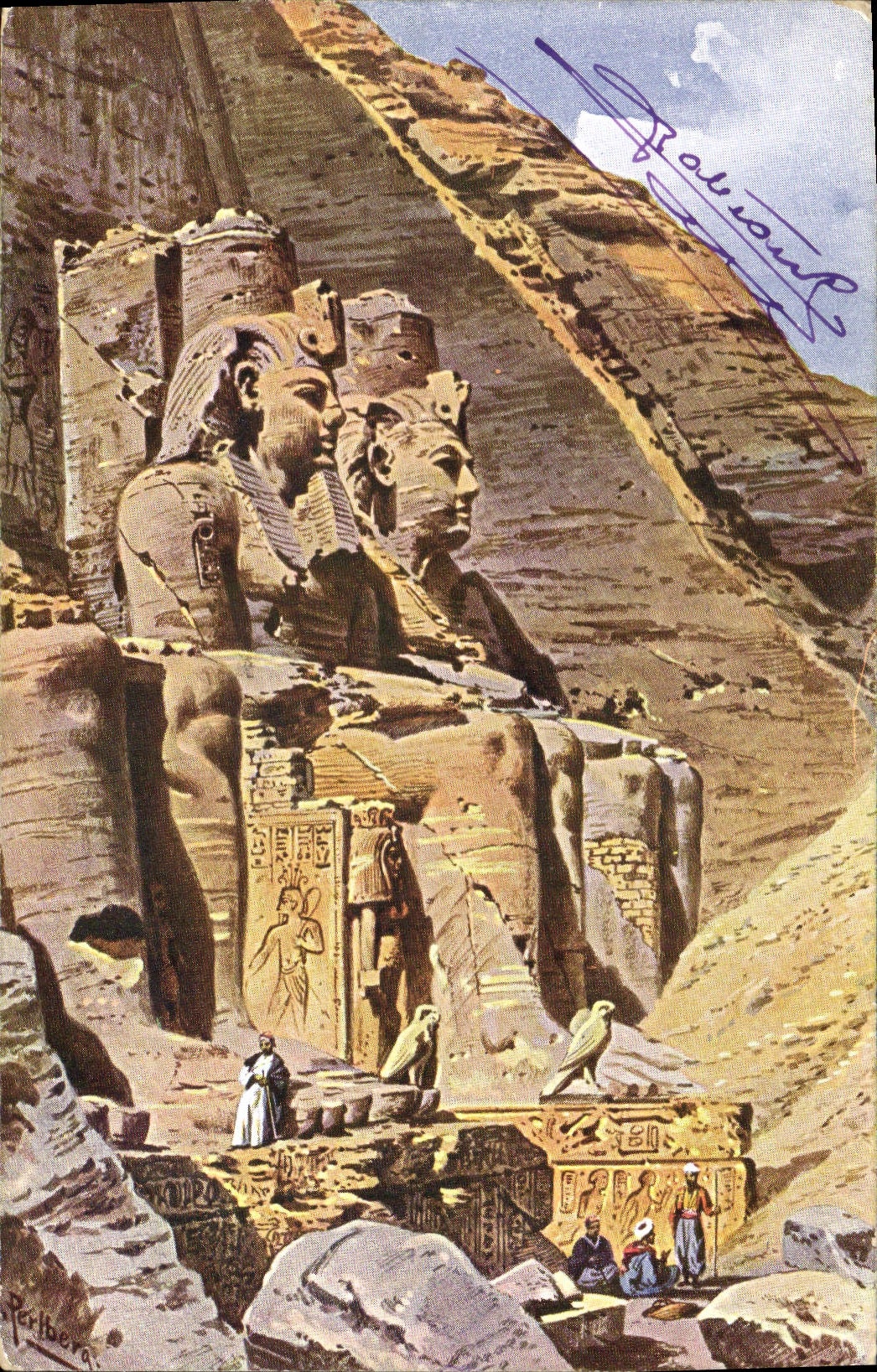 CPA Egypt Egypt Les colosses de Ramses à Abou Simbel