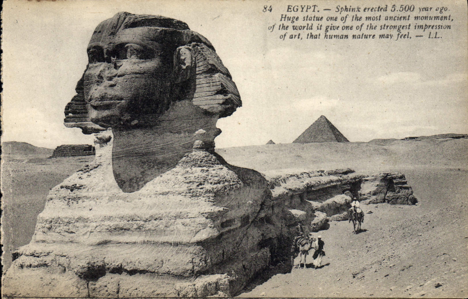 CPA Egypt Egypte Egypt Sphinx erected 5 500 years ago. Huge statue one of the most ancient monument