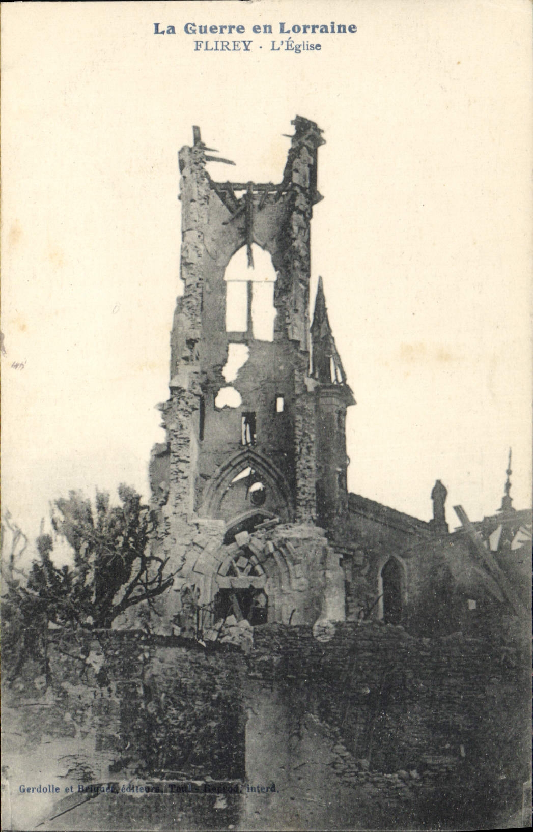 CPA Militaria La Guerre en Lorraine Flirey L'Eglise 