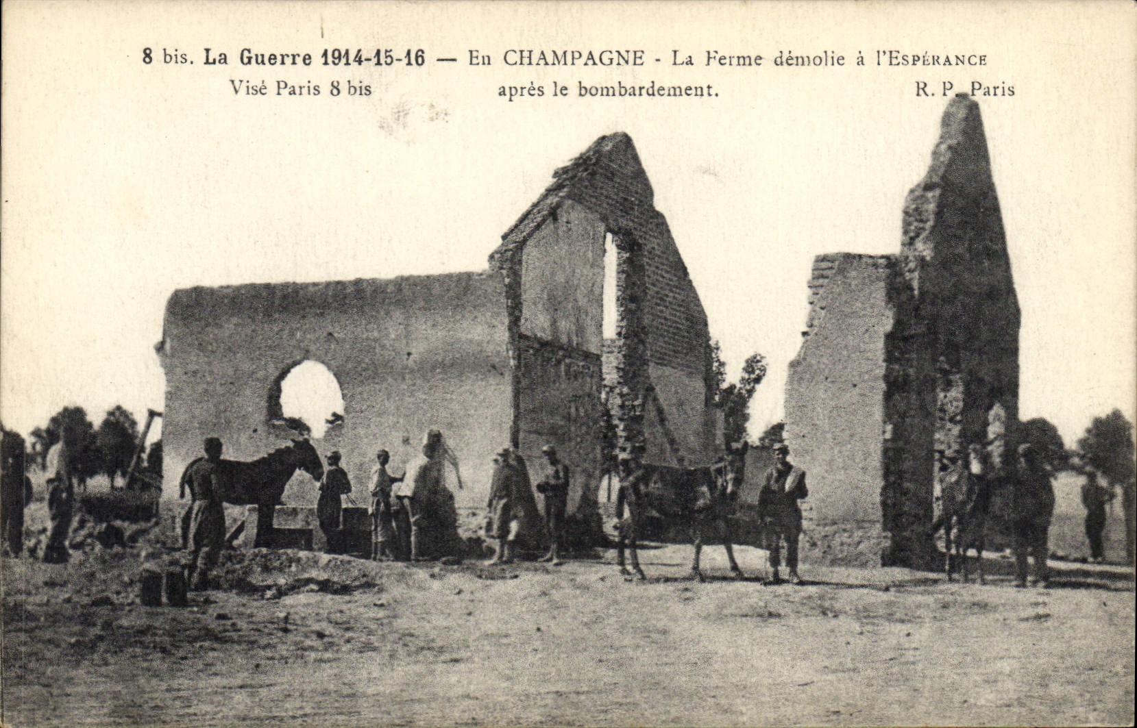 CPA Militaria La Guerre 1914 15 16 En Champagne La Ferme demolie a l'Esperance apres le bombardement