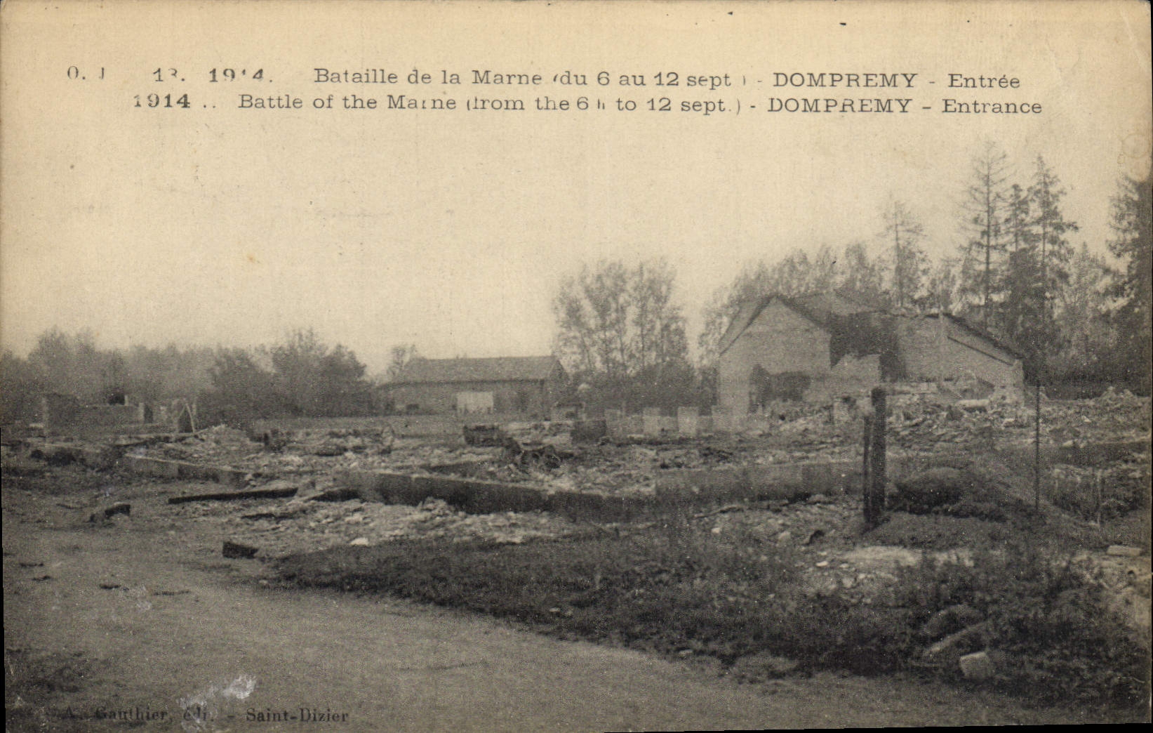 CPA Militaria 1914 Bataille de la Marne du 6 au 12 sept Dompremy Entrée 