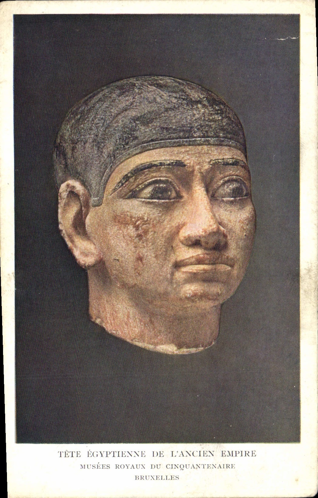 CPA Egypt Egypte Tete Egyptienne De l'Ancien Empire Musees Royaun du Cinquantenaire Brunelles