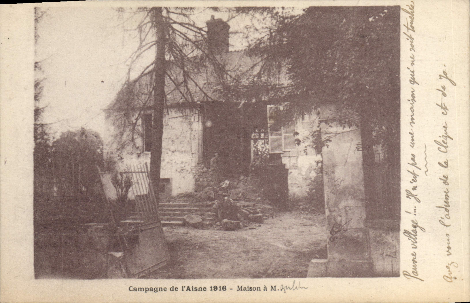 CPA Militaria Campagne de l'Aisne 1916 Maison a Moulin