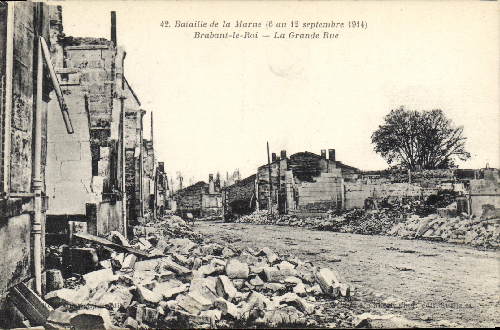 CPA Militaria Bataille de la Marne 6 au 12 septembre 1914 Brabant le Roi La Grande Rue
