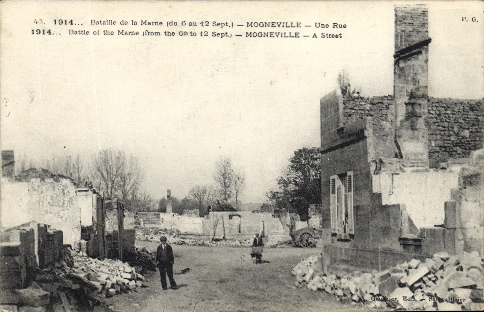 CPA Militaria 1914 Bataille de la Marne du 6 au 12 Sept Mogneville Une Rue 