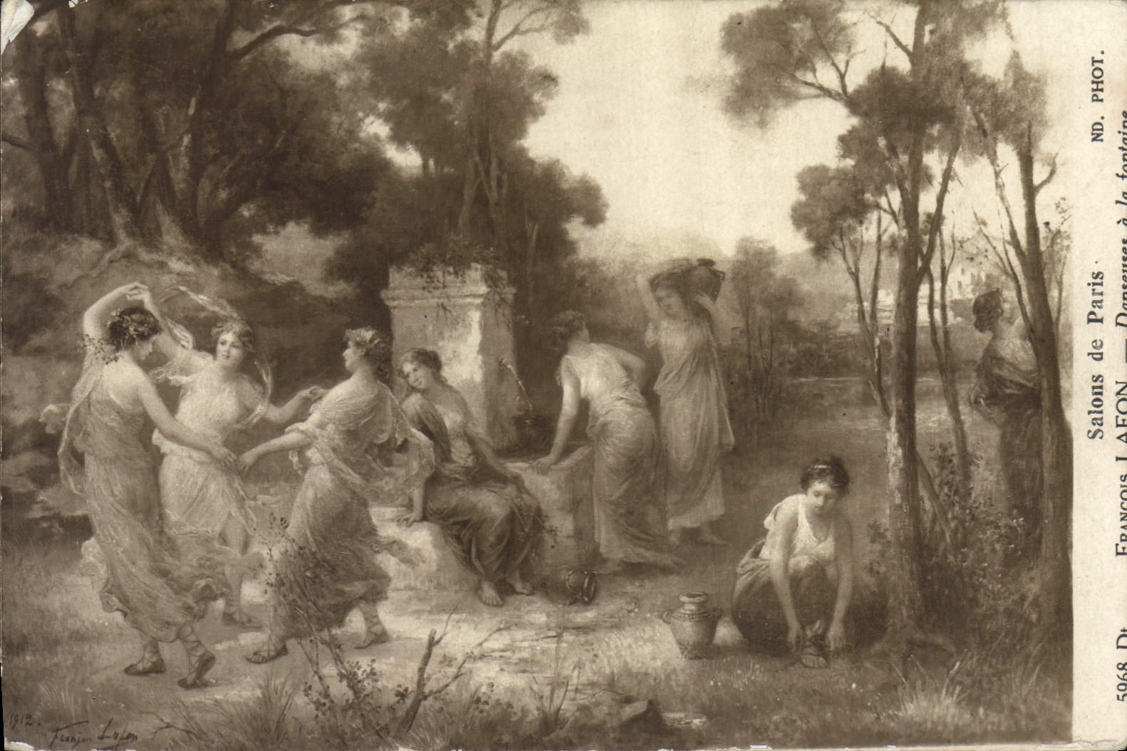 CPA Salons de Paris Francois Lafon Danseuses a la fontaine