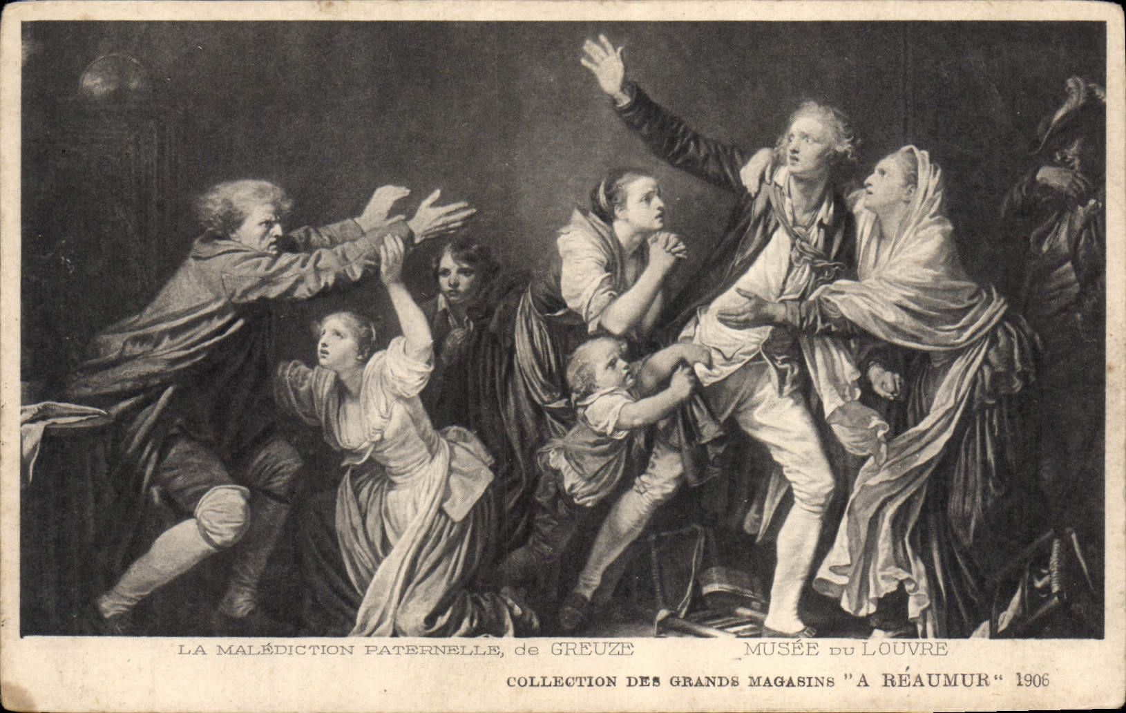 CPA La Malediction Paternelle de Greuze Musee nu Louvre Publicite Reaumur Gobert Martin Paris Veteme