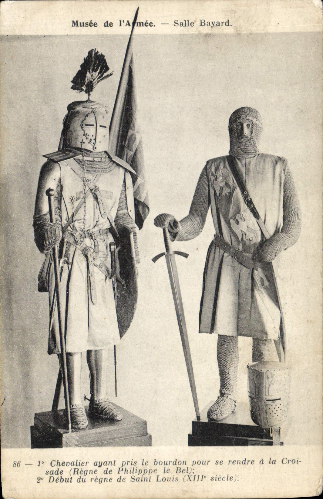CPA Paris Musee de l'Armee Salle Bayard Chevalier ayant pros le bourdon pour se rendre a la Croisade
