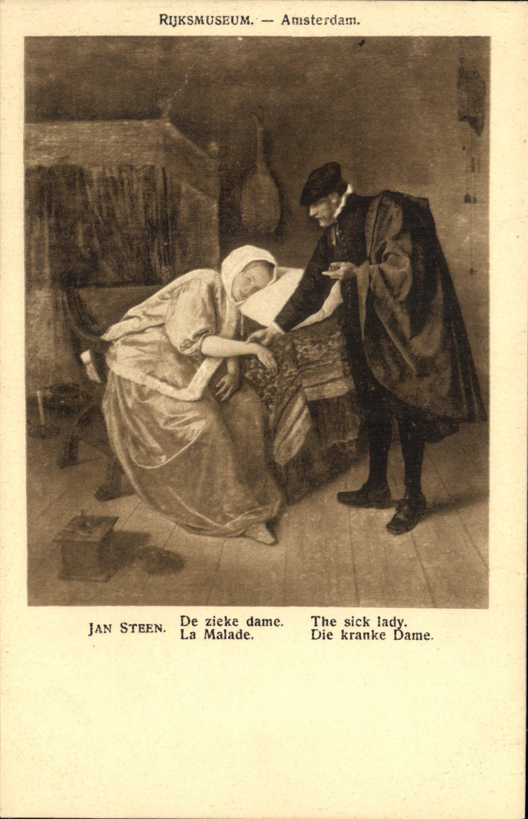 CPA Rijks Museum Amsterdam Jan Steen De zieke dame La Malade 