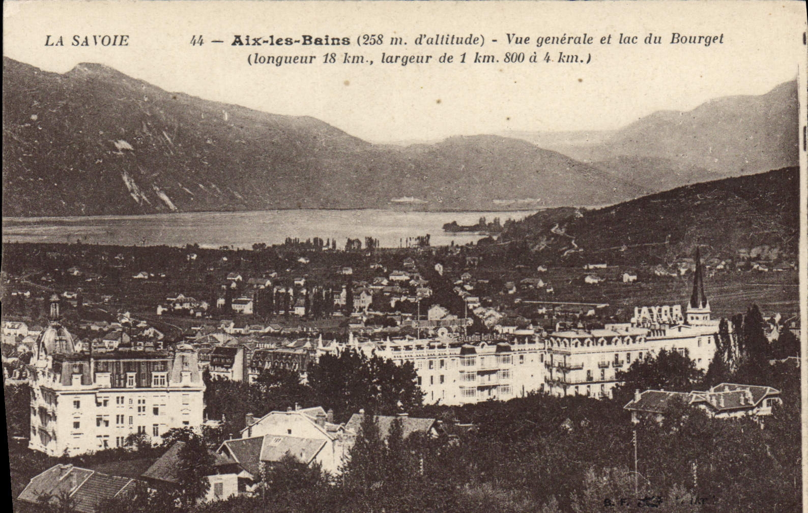 CPA La Savoie Aix les Bains 258 m d'altitude Vue generale et lac du Bourget 