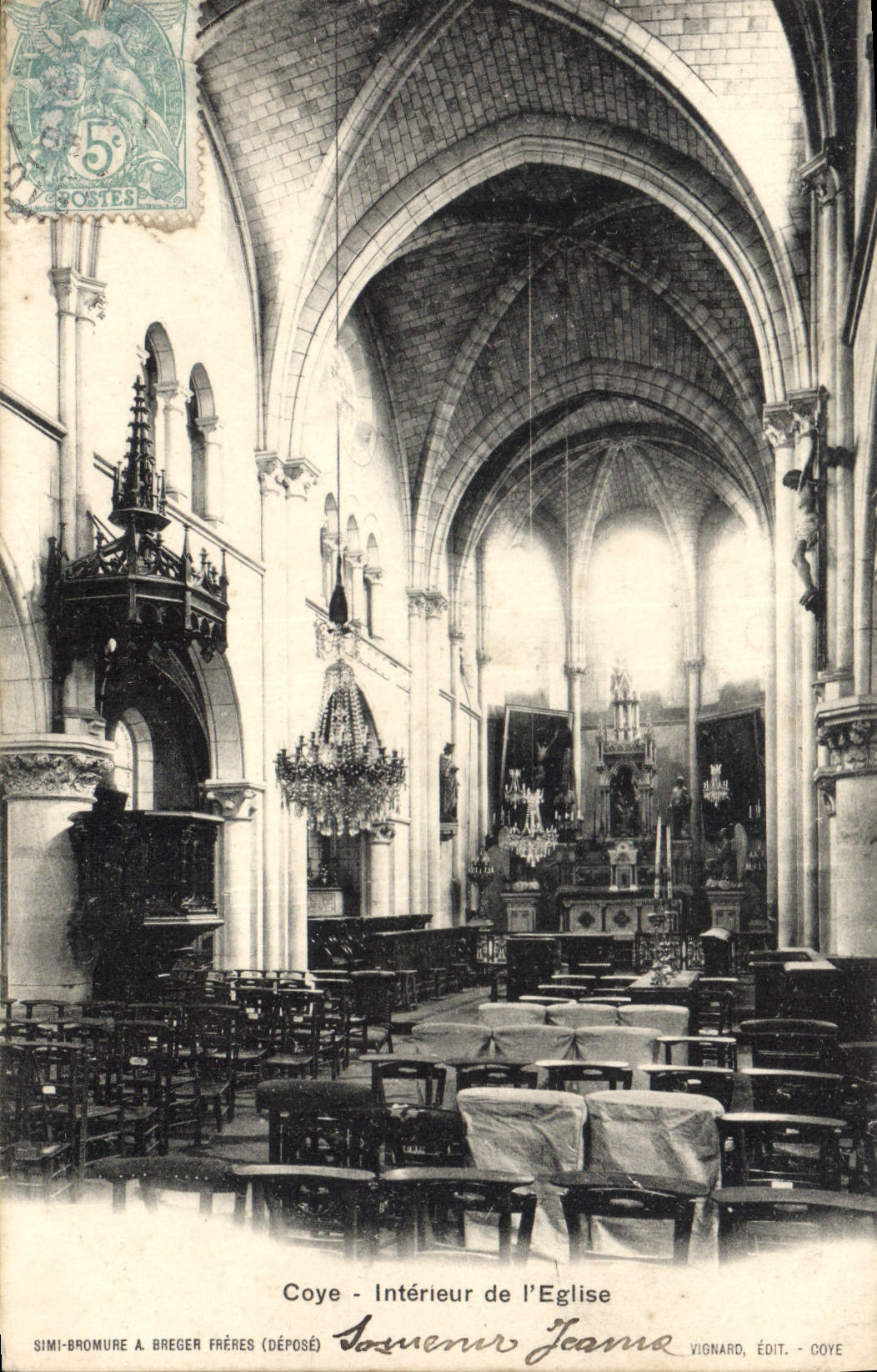 CPA Coye Interieur de l'Eglise 