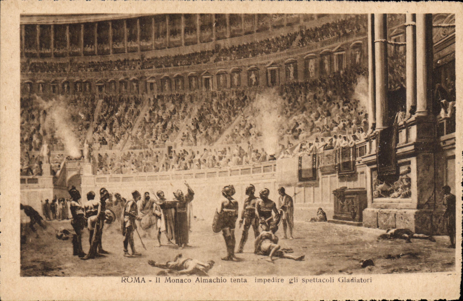CPA Roma Monaco Almachio Tenta Impetire gli spettacoli Gladiator