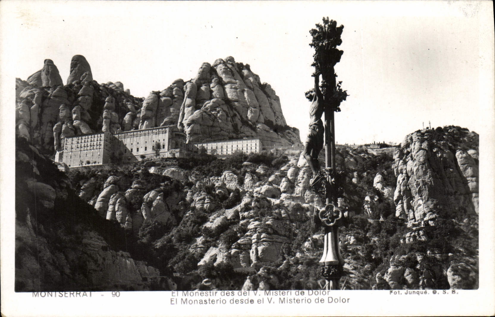 CPA Montserrat El Monestir des del V Misteri de Dolor 