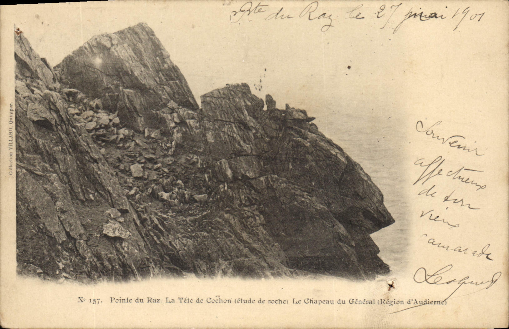 CPA Pointe du Raz La Tete de Cochen etude de rocher le Chaperau du General Region d'Audieme 