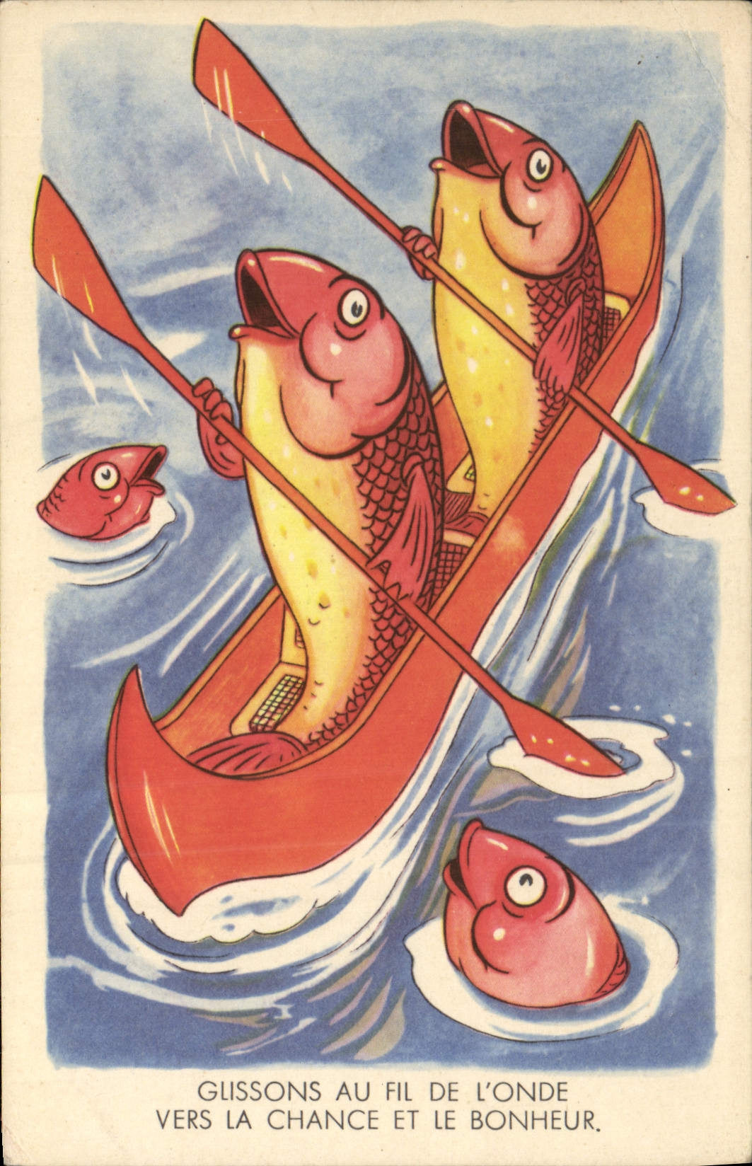 CPA Glissons au Fil de L'Onde vers la Chance et le Bonheur Aviron