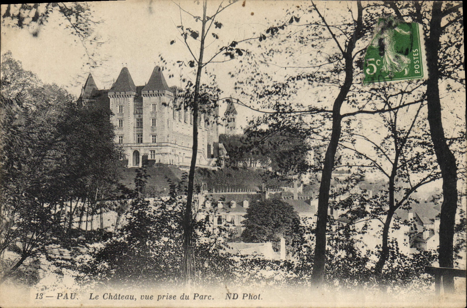CPA Pau Le Chateau vue Prise du Parc 