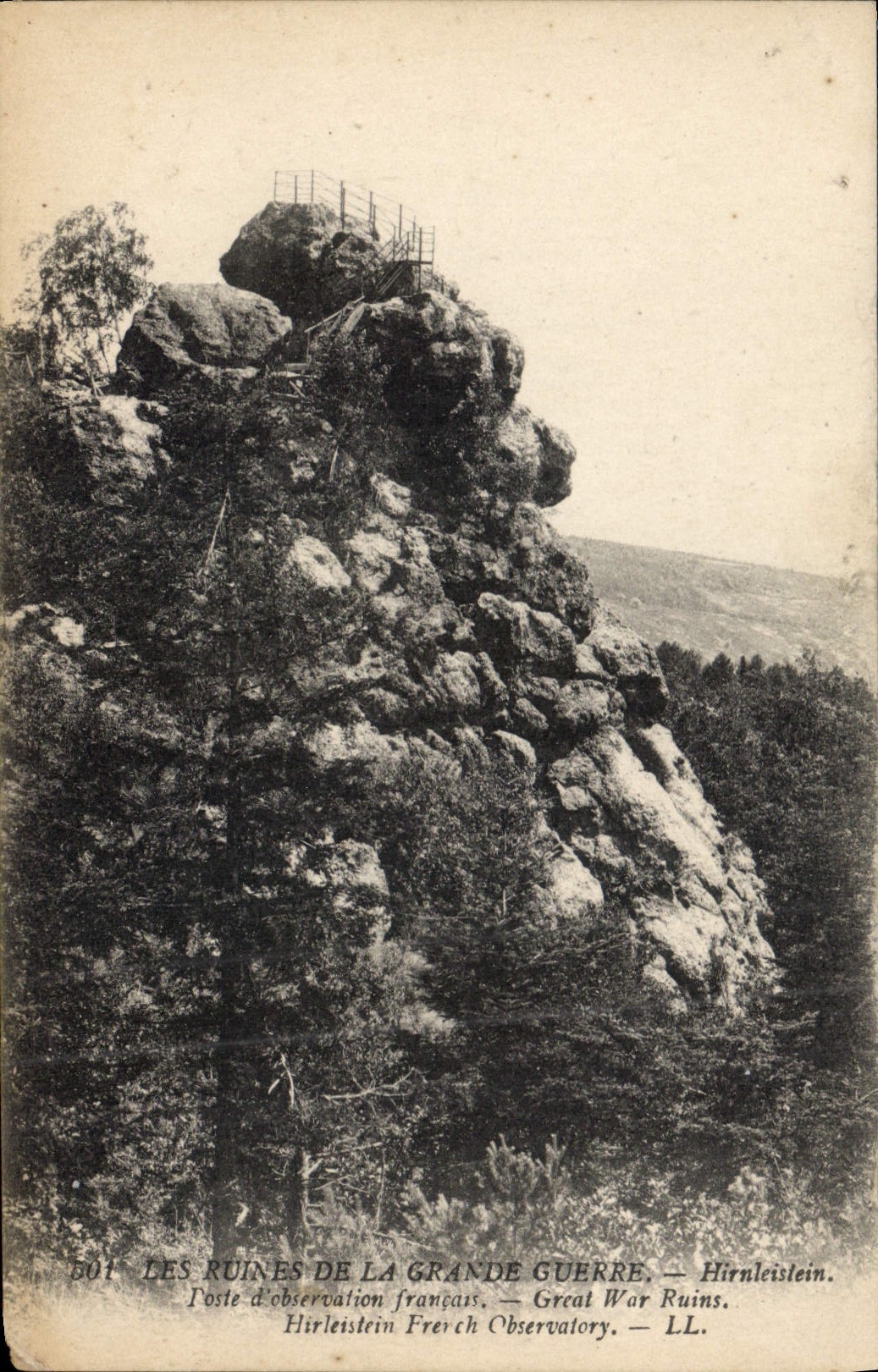 CPA Les Ruines de la Grande Guerre Hirnleistein Poste d'observation Francast Great War Ruins Militar