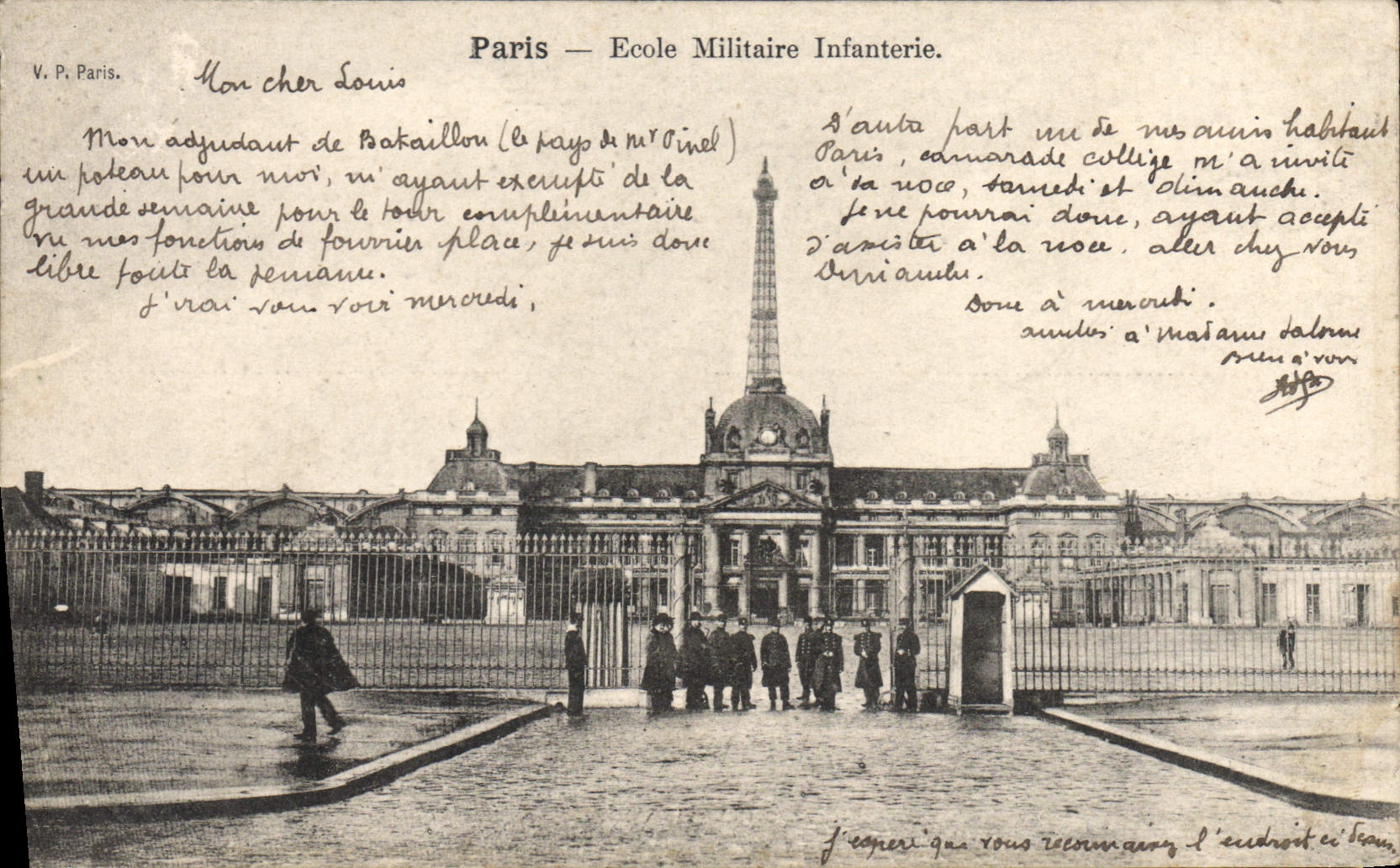 CPA Paris Ecole Militaire Infanterie Militaria Tour Eiffel