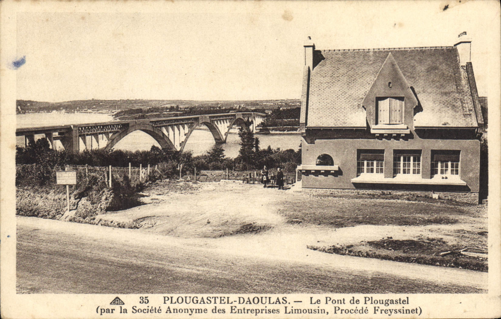 CPA Plougastel Daoulas Le Pont de Plougastel par la Societe Anonyme des Entreprises Limousin Procede