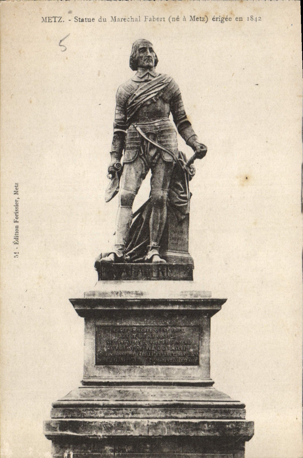 CPA Metz Statue du Marechal Fabert Ne a Metz 
