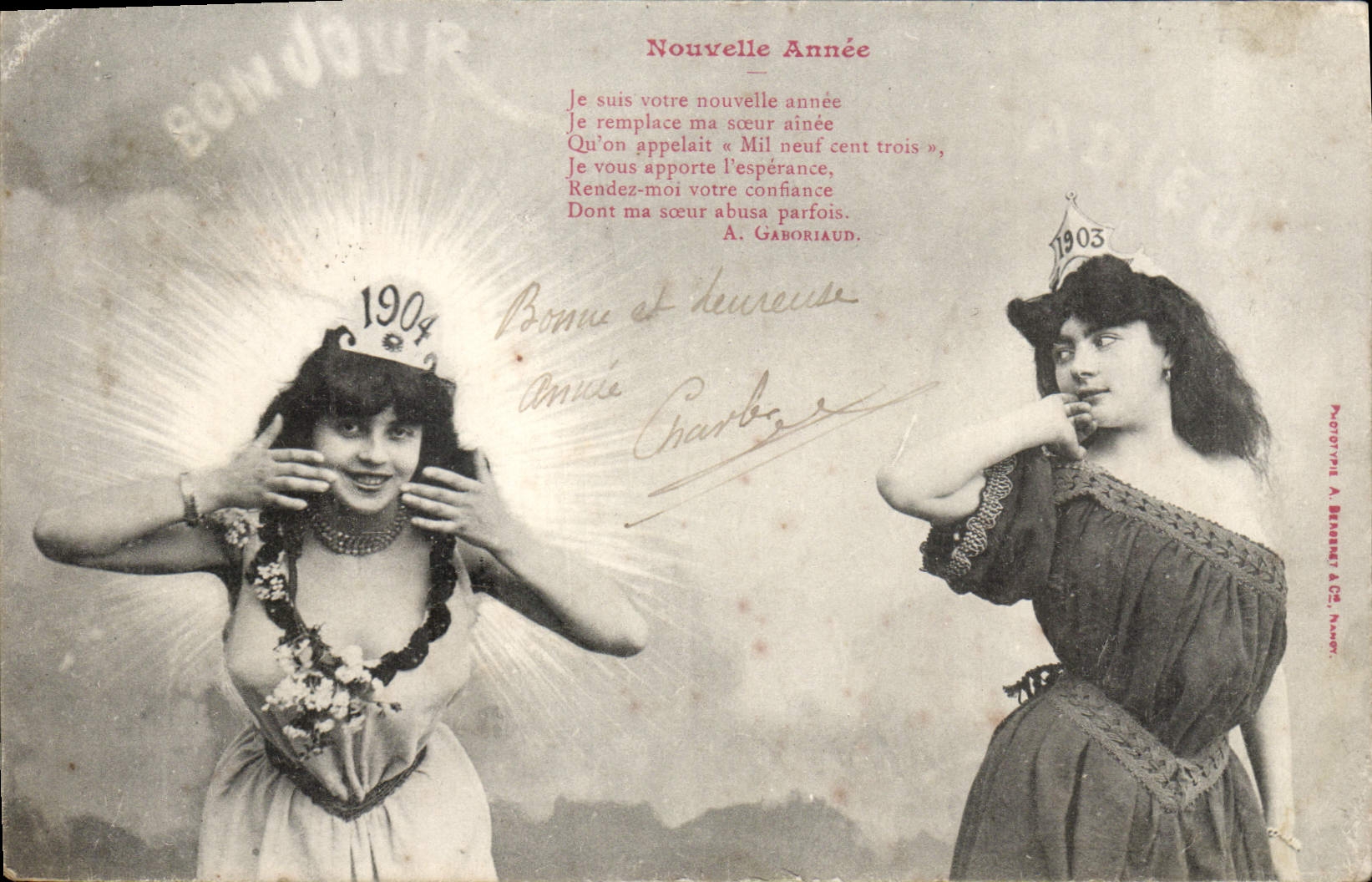 CPA Nouvelle Annee Femmes