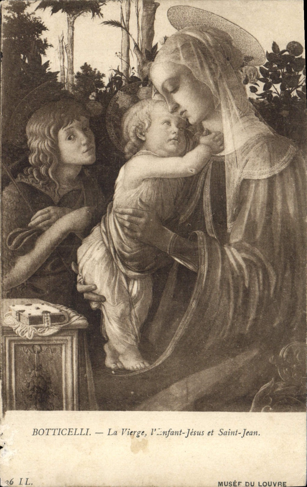 CPA Botticelli La Vierge l'Infant Jesus et Saint Jean