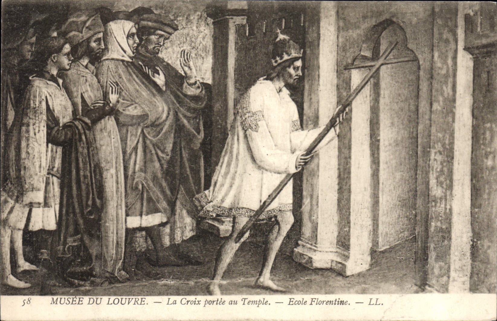 CPA Musee du Louvre La Croix Portee au Temple Ecole Florentine