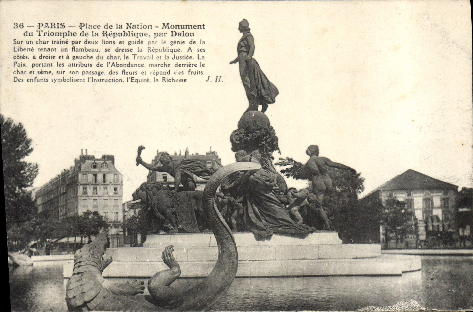 CPA Paris Place de la Nation Monument du Triomphe de la Republique par Dalou