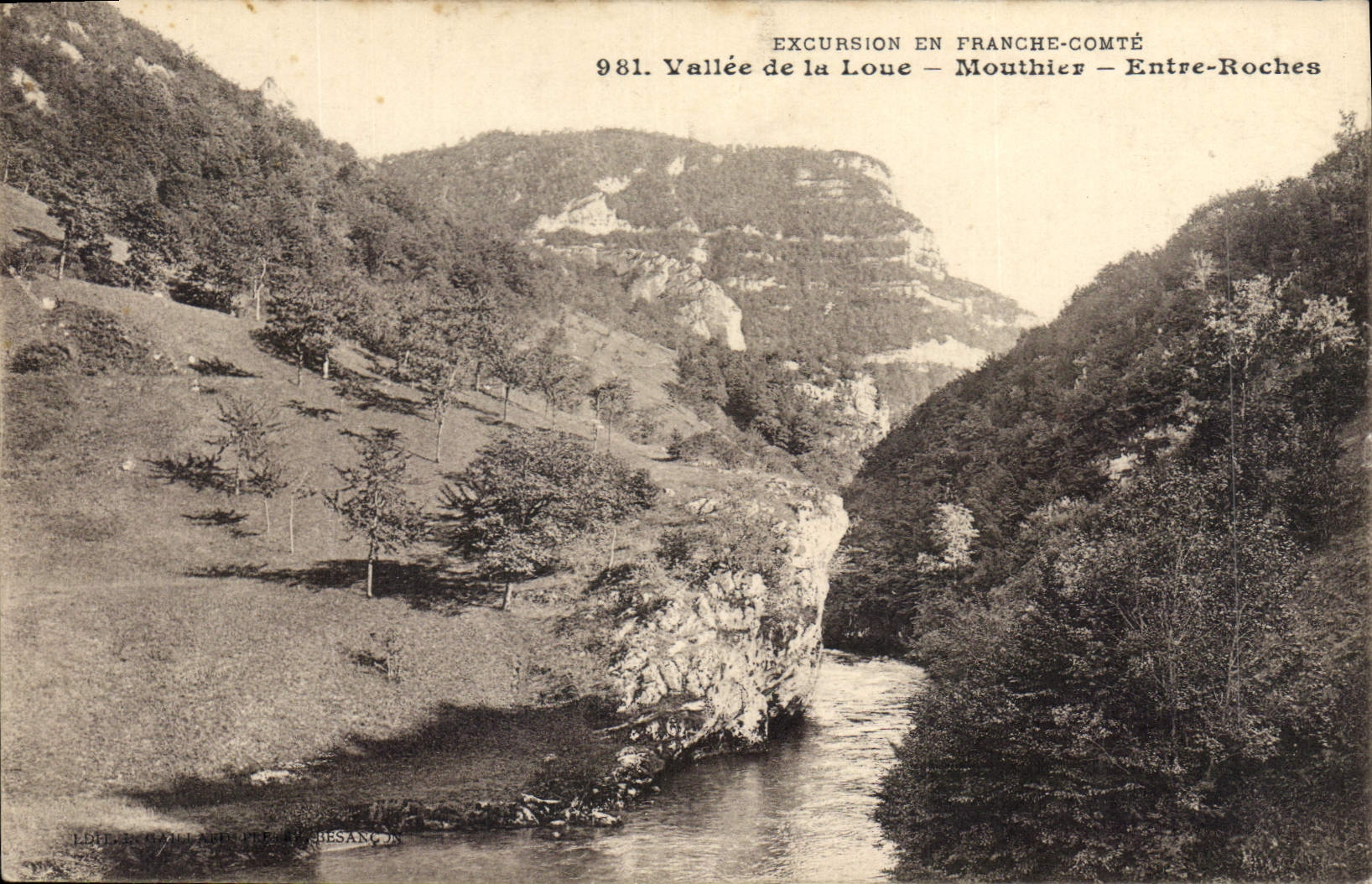 CPA Excursion en Franche Comte Vallee de la Loue Mouthier Entre Roches 