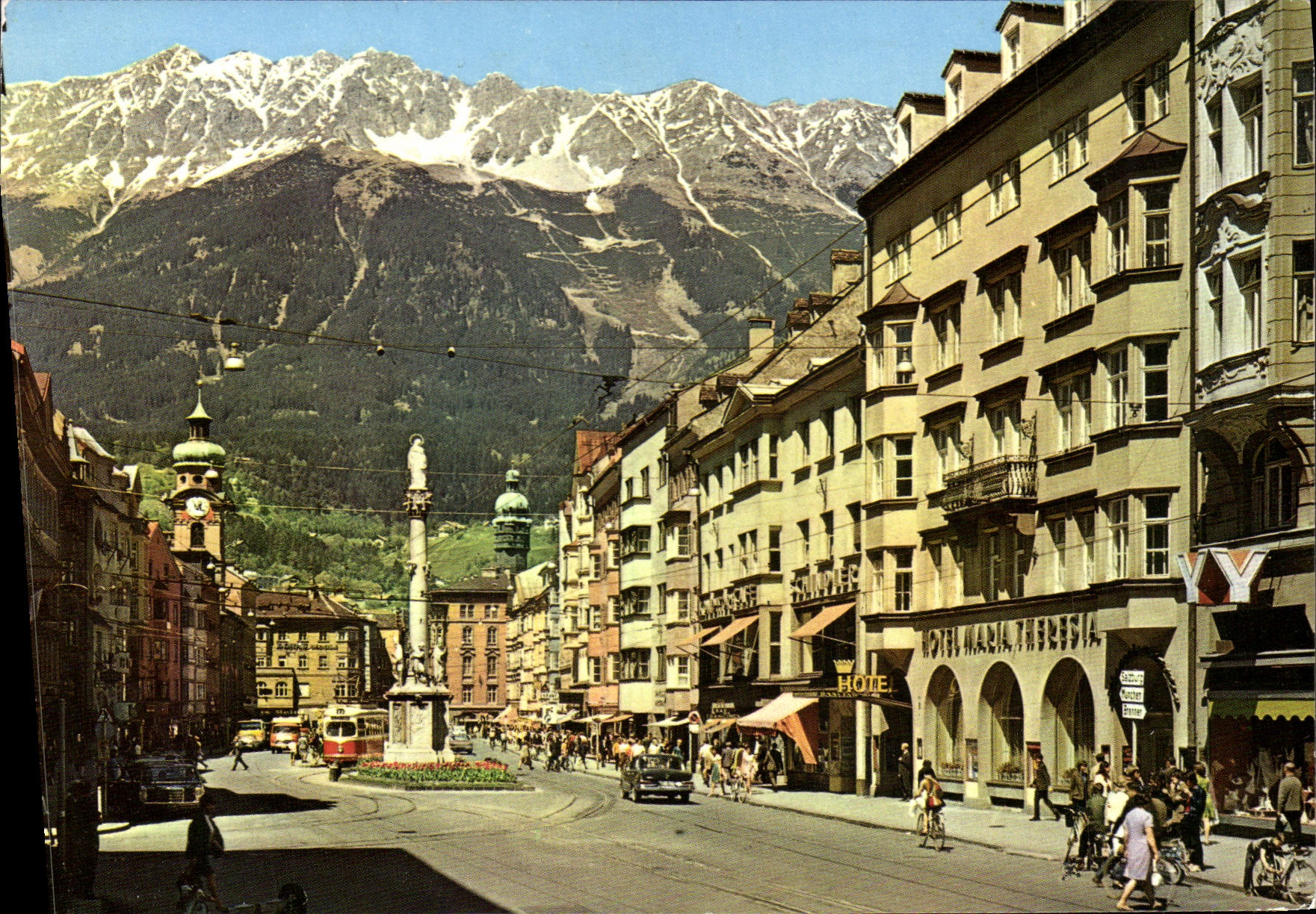 CPA Alpenstadt Innsbruck Maria Theresienstrasse geg