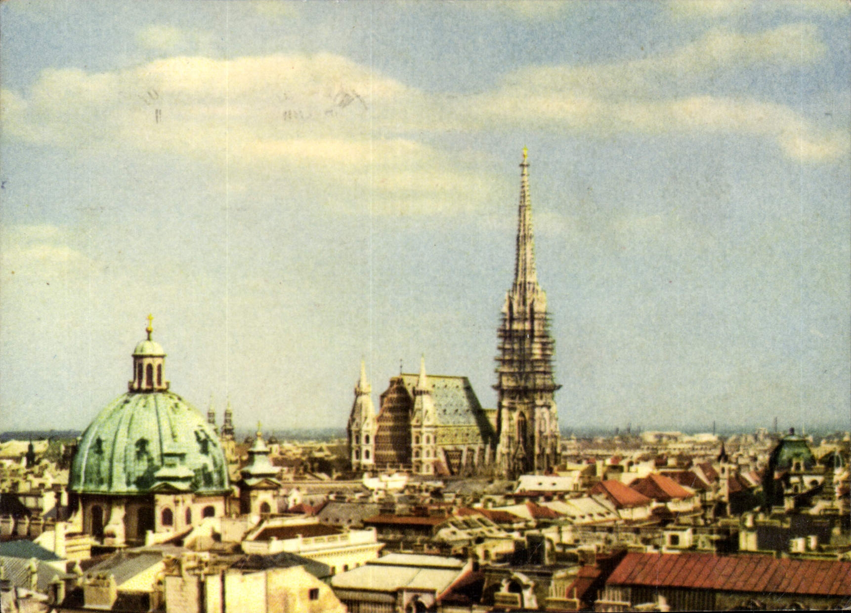 CPA Wien Panorama Mt Stephansdom Vienna Panorama with St Stephans Cathedral 