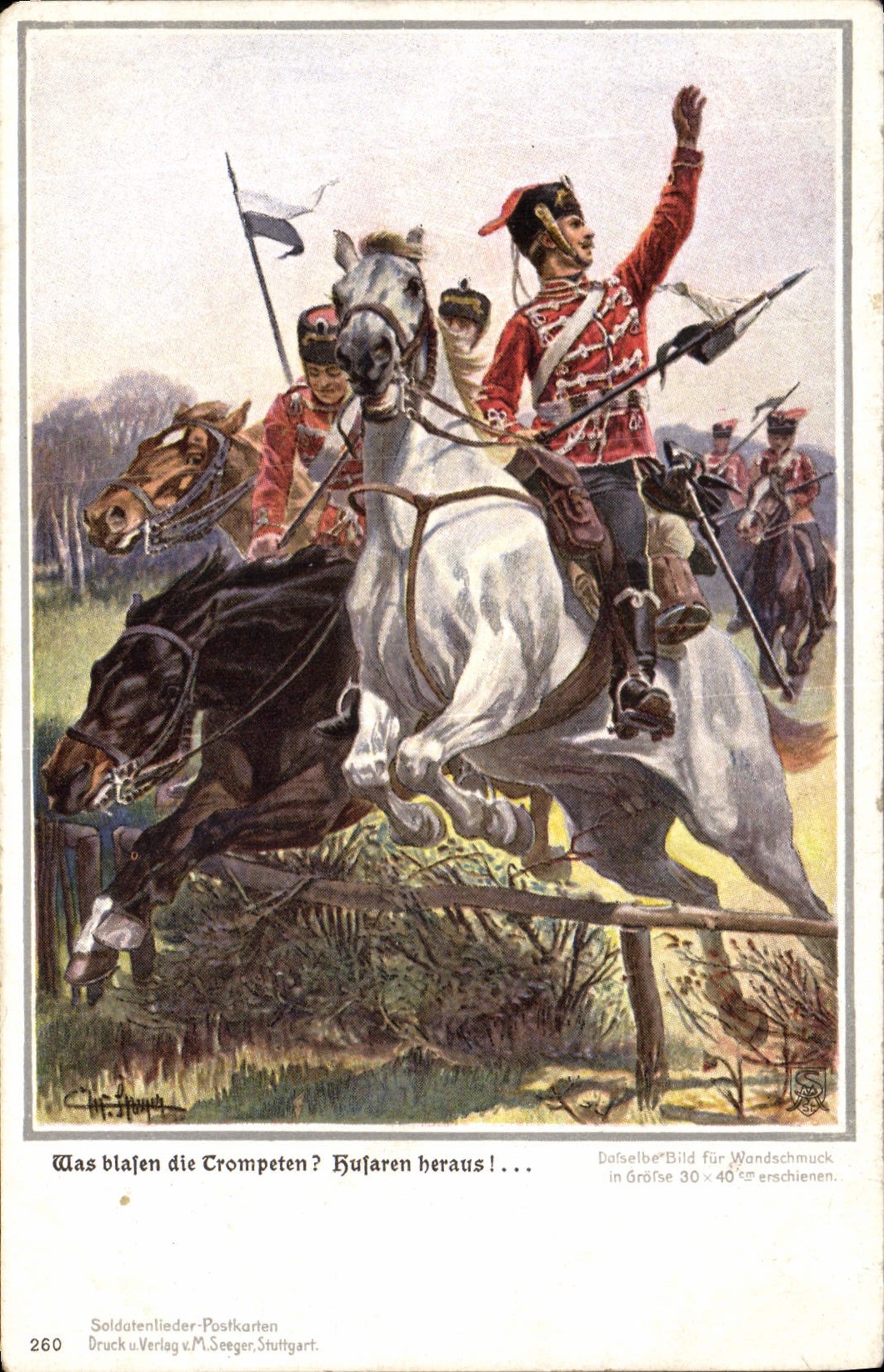 CPA Was blajen die Crompeten Hularen heraus  Militaria