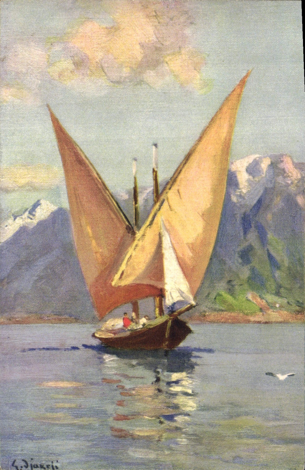 CPA Barque du Leman Bateau