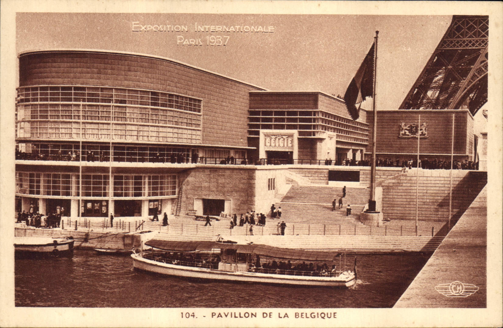 CPA Exposition Internationale Paris 1937 Pavillon de la Belgique Tour Eiffel