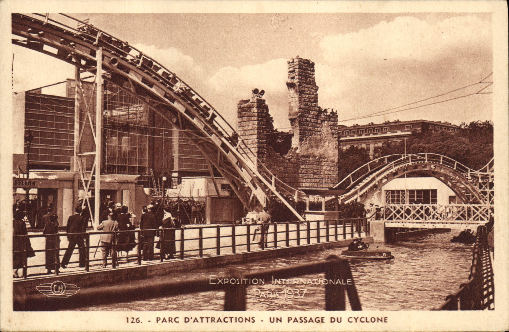 CPA Exposition Internationale Paris 1937 Parc d'Attractions Un passage du cyclone