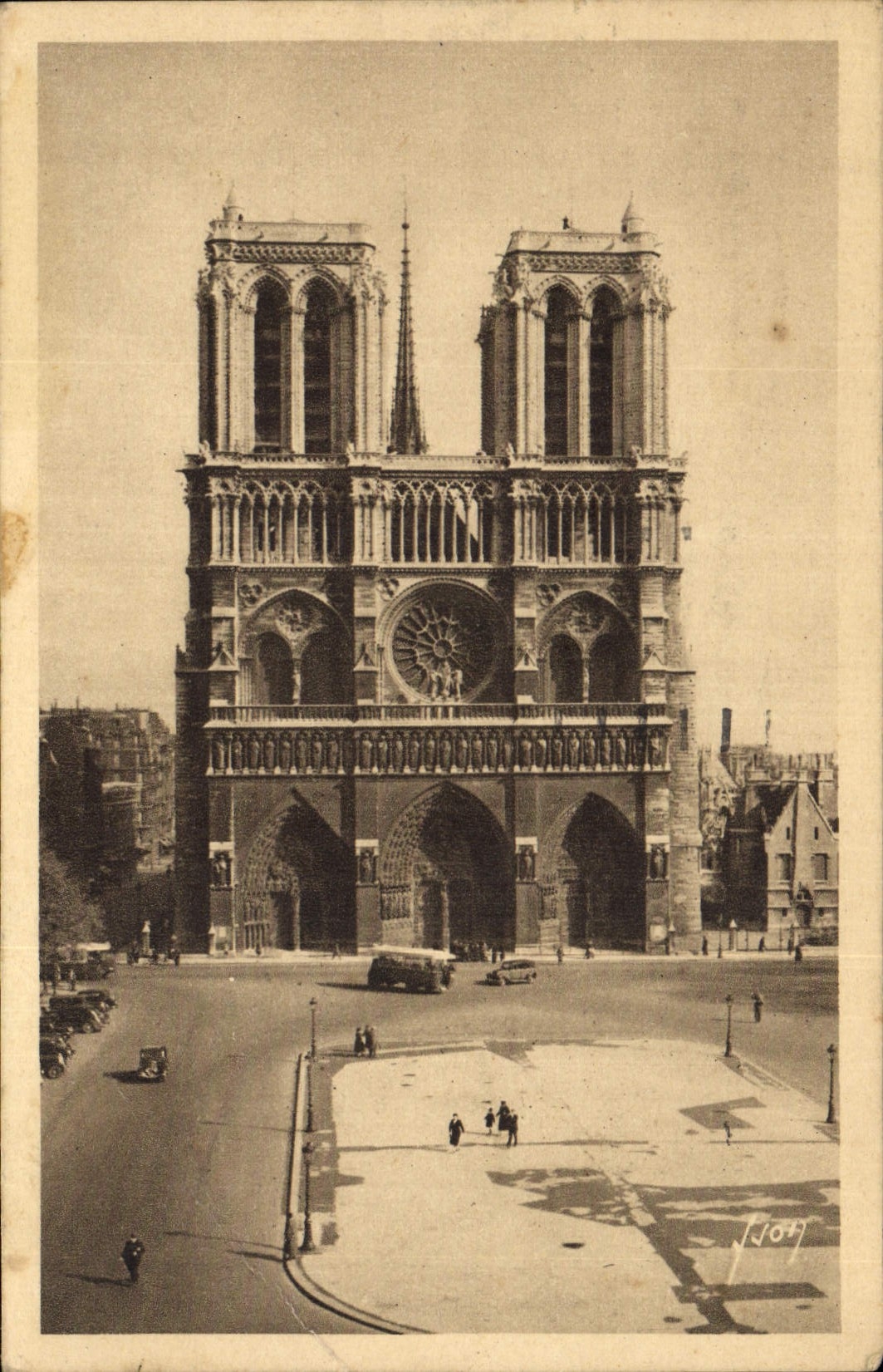 CPA Paris en flanant Notre Dame et place du Parvis