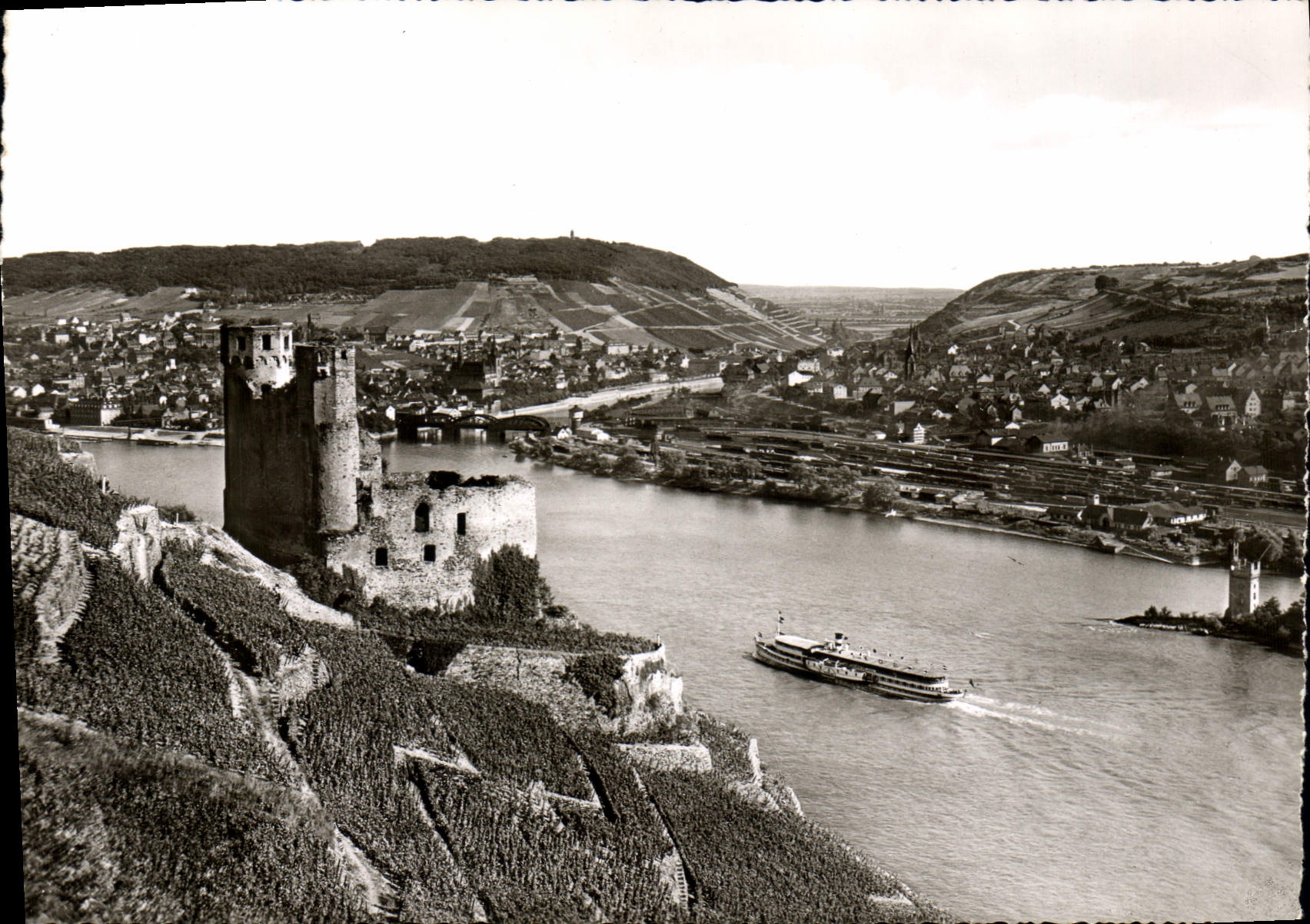 CPM Ruine Ehrenfels Mauseturm und Bingem am Rhein