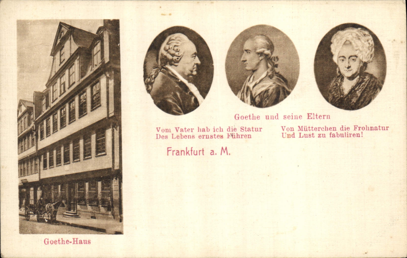 CPA Goethe and seine Eltern Goethe Haus Frankfurt