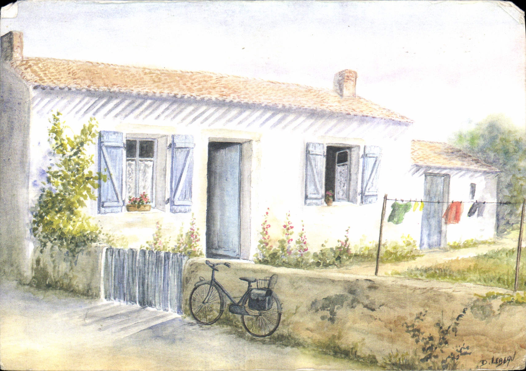 CPA Aquarelle Originale D Lebeau 