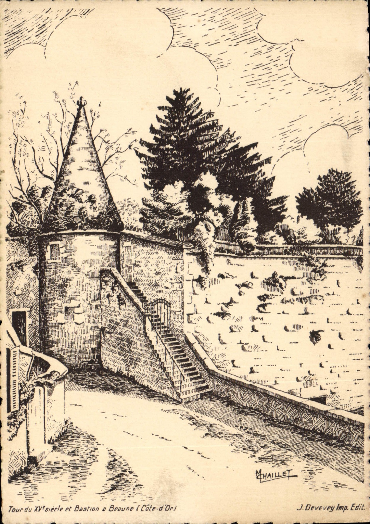 CPA Tour et bastion a Beaune