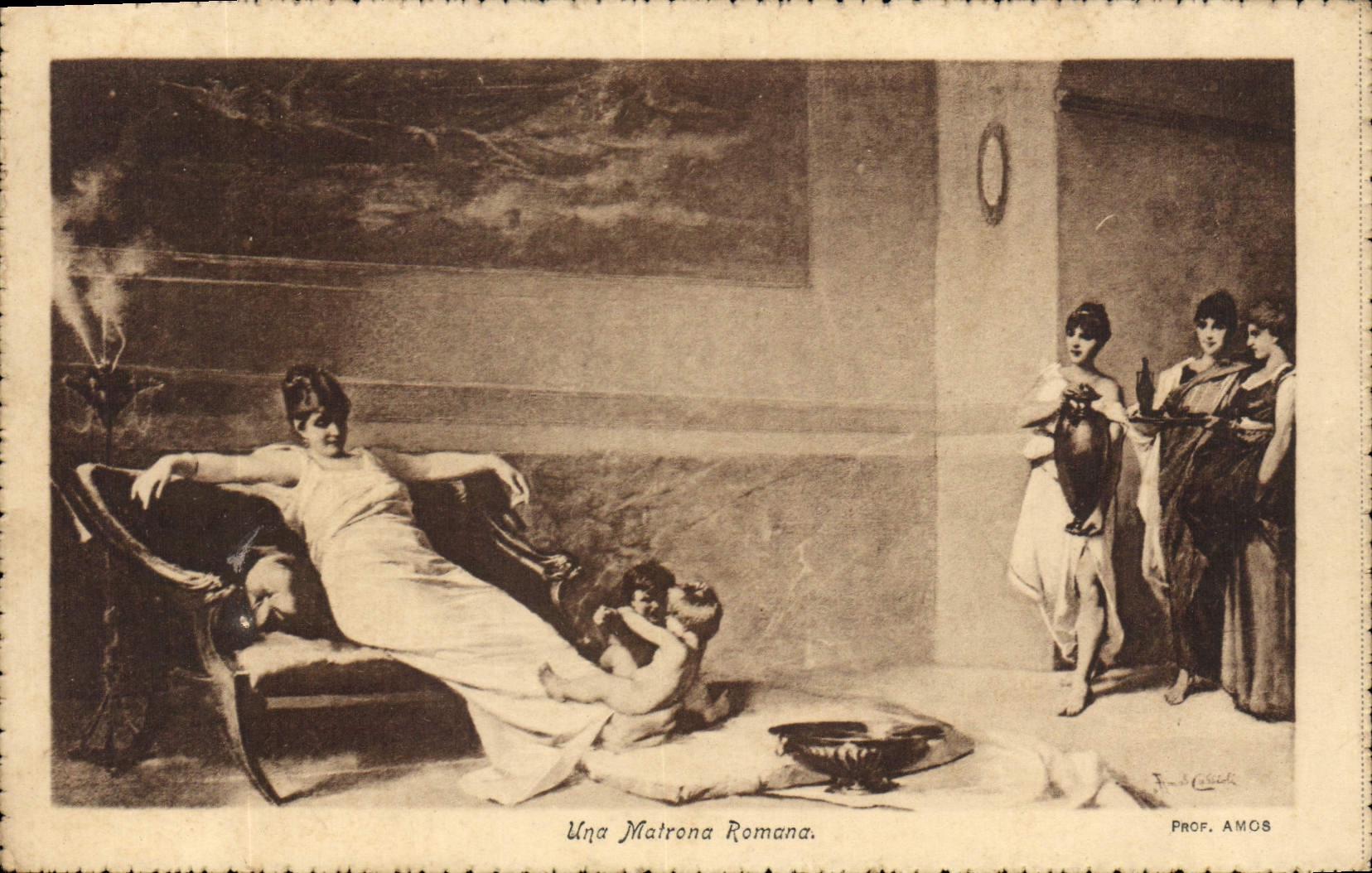 CPA Una Matrona Romana 