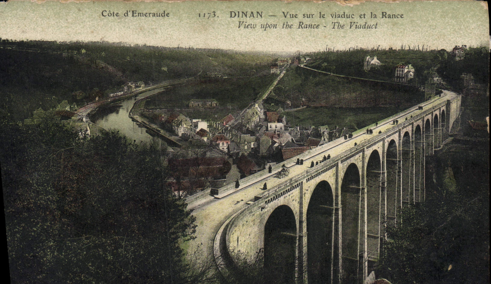 CPA Cote d'Emeraude Dinan Vue sur le viaduc  et la Rance 