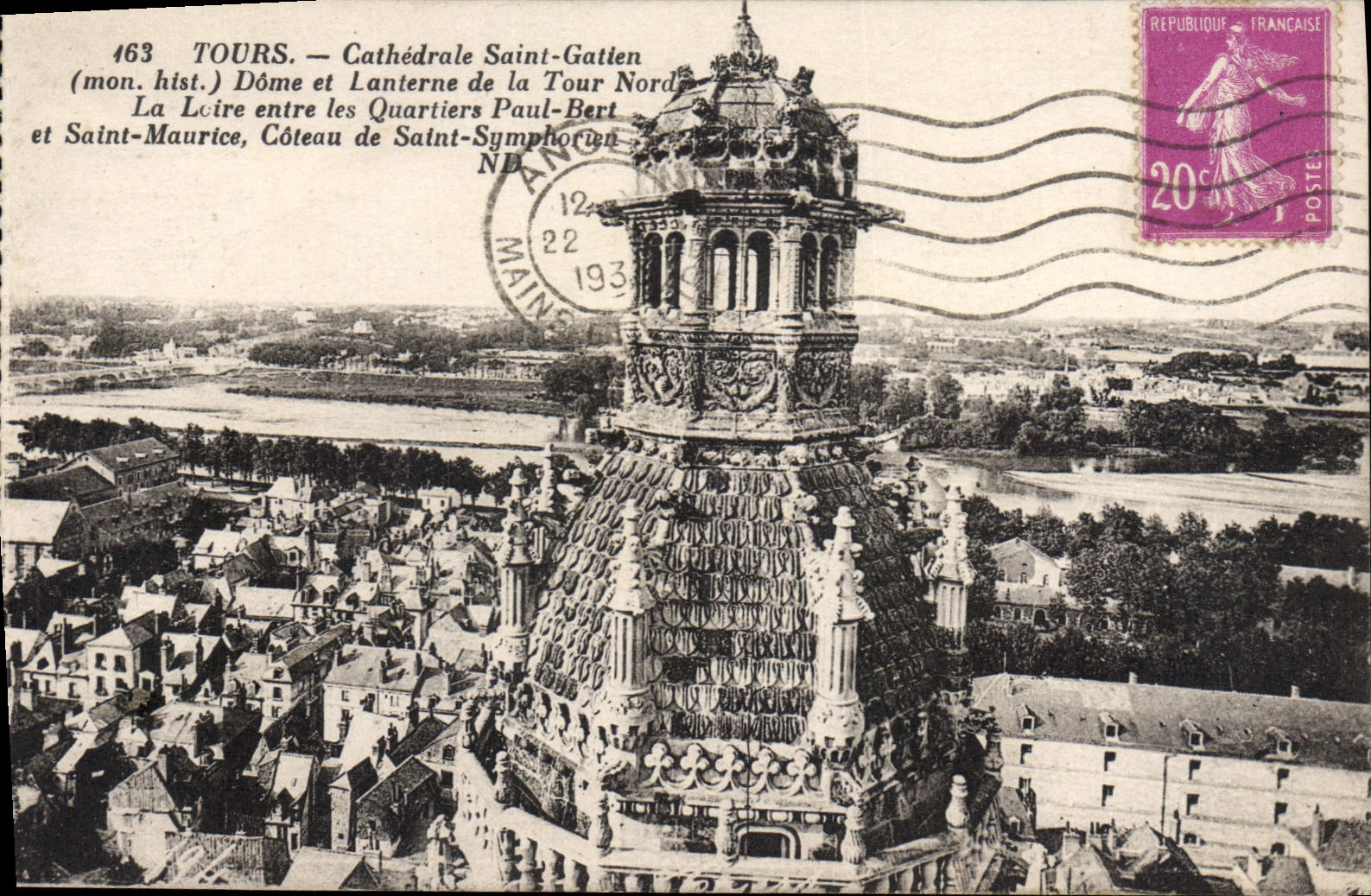 CPA Tours Cathedrale Saint Gatien Dome et Lanterne de la Tour Nord 