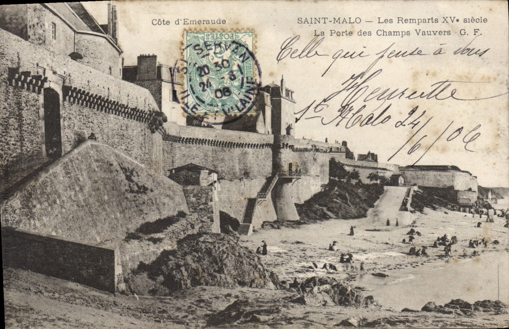 CPA Saint Malo Les Remparts XV siecle La Porte des Champs Vauvers 