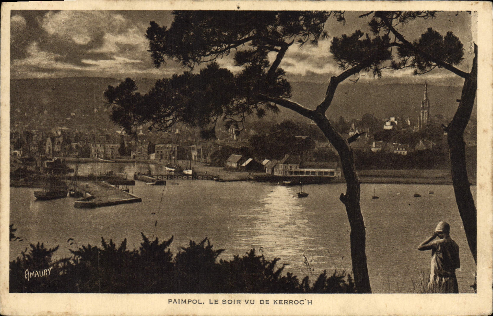 CPA Paimpol Le Soir Vu de Kerroch 