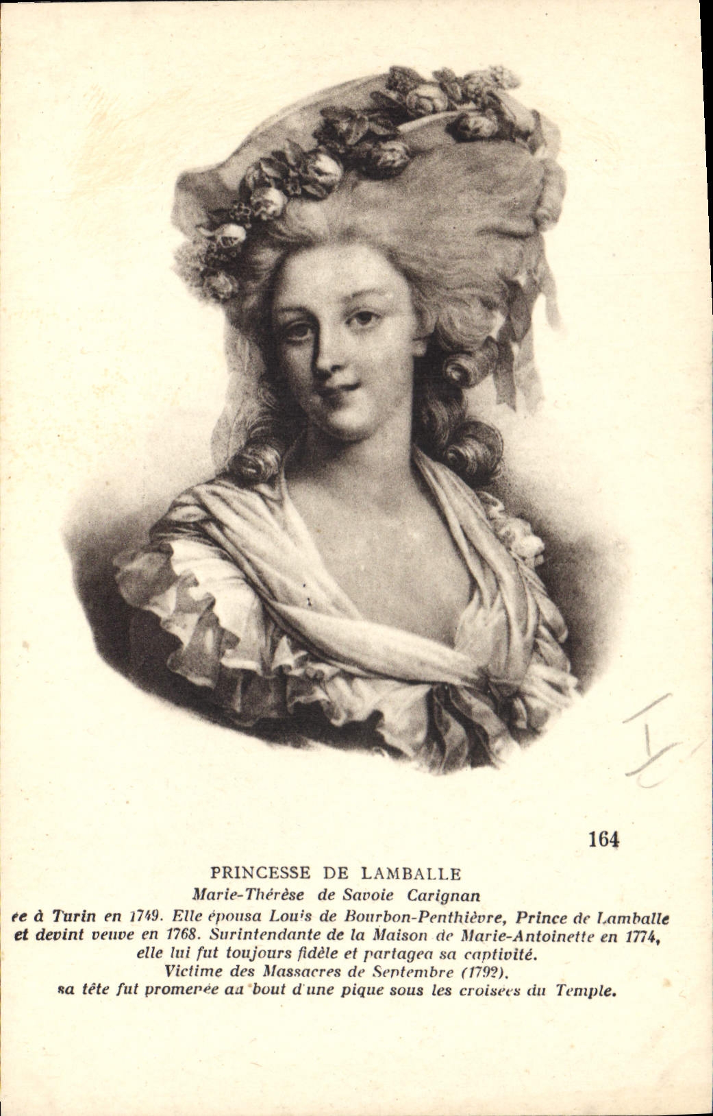 CPA Princesse de Lamballe Marie Therese de Savoie Carignan 