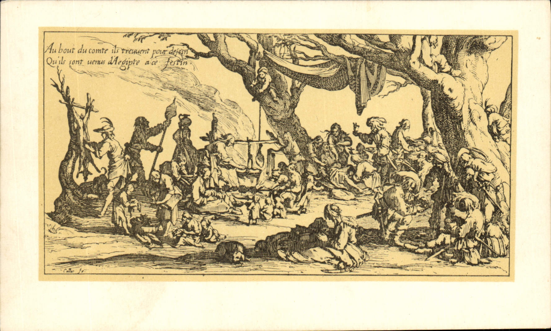 CPA Jacques Callot Les Bohemiens les apprets du festin 
